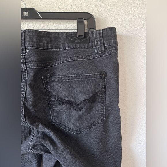 Harley-Davidson Women’s Jeans Black Straight Leg Stretch Denim Sz 14 31" inseam - Picture 4 of 10